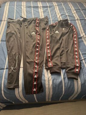 adidas Black Zip-Up Jacket and pants with White Logo